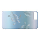 Meeresschildkröten Silver Blue Gradient Case-Mate iPhone Hülle (Rückseite (Horizontal))