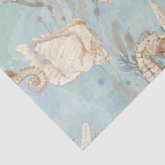 Meeresschildkröten-Starfish-Seepferd Decoupage Seidenpapier (Ausschnitt)