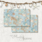 Meeresschildkröten-Starfish-Seepferd Decoupage Seidenpapier