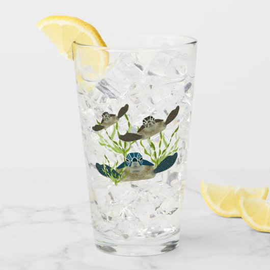 Meeresschildkröten trinken Glas (Vorderseite Ice)