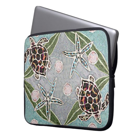 Meeresschildkröten u. Kelp-Laptop-Hülse 15 Zoll Laptopschutzhülle (Vorderseite Links)