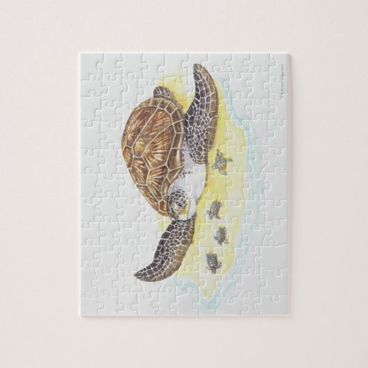 Meeresschildkröten und Babys Puzzle (Vertikal)