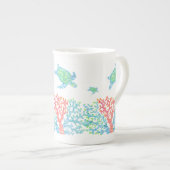 Meeresschildkröten und farbenfrohe Tasse (Vorderseite Rechts)