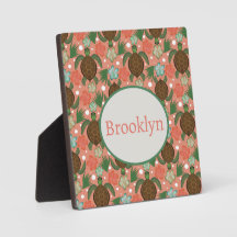 Meeresschildkröten und Hibiskus Korallenrosa