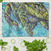 Meeresschildkröten und Krebse Geschirrtuch (Gefaltet)