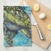 Meeresschildkröten und Krebse Geschirrtuch (Viertel Falte)