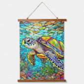 Meeresschildkröten und Muscheln Kunst Set Wandteppich Mit Holzrahmen (Vorderseite)