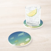 Meeresschildkröten und Muscheln mit Perlen Getränkeuntersetzer (Seite)