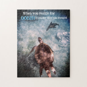 Meeresschildkröten und Seelöwen unter Wasser Puzzle