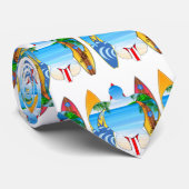Meeresschildkröten und Surfbretter Krawatte (Gerollt)