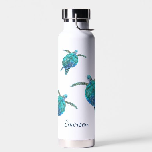 Meeresschildkröten Wasserfarbe Personalisiert Trinkflasche (Links)