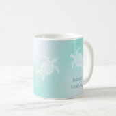 Meeresschildkröten Weiße Türkis personalisieren Kaffeetasse (VorderseiteRechts)