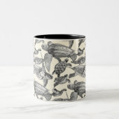 Meeresschildkröten Zweifarbige Tasse (Mittel)