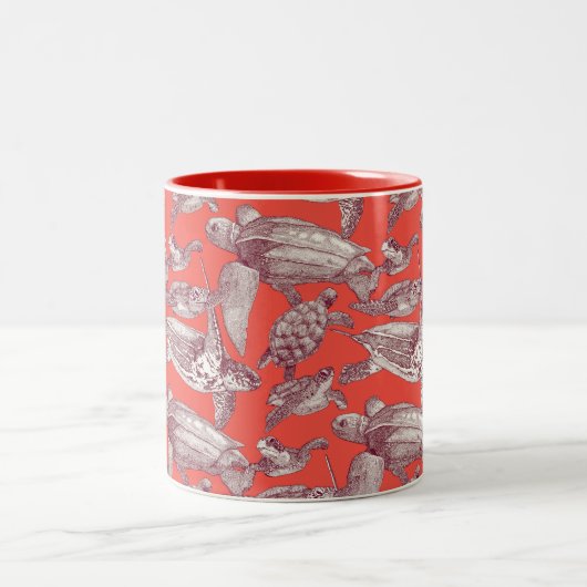 Meeresschildkröten Zweifarbige Tasse (Mittel)