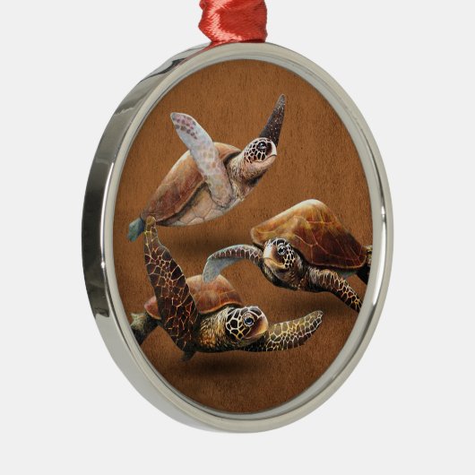 Meeresschildkrötenaussterben Rette die Schildkröte Ornament Aus Metall (Rechts)