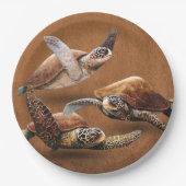 Meeresschildkrötenaussterben Rette die Schildkröte Pappteller (Vorderseite)