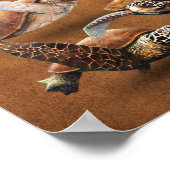 Meeresschildkrötenaussterben Rette die Schildkröte Poster (Ecke)