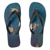 Meeresschildkrötenflossen, handbemalt badesandalen (Fußbett)