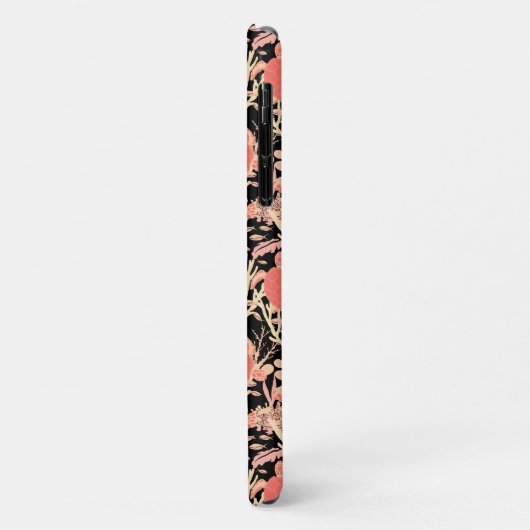 Meeresschildkrötenkorallenriff auf Schwarz Gemuste Case-Mate iPhone Hülle (Hinten/Links)