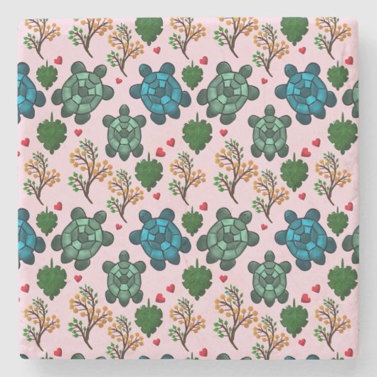 Meeresschildkrötenliebhaber-Geschenk, Süßes Schild Steinuntersetzer (Vorderseite)