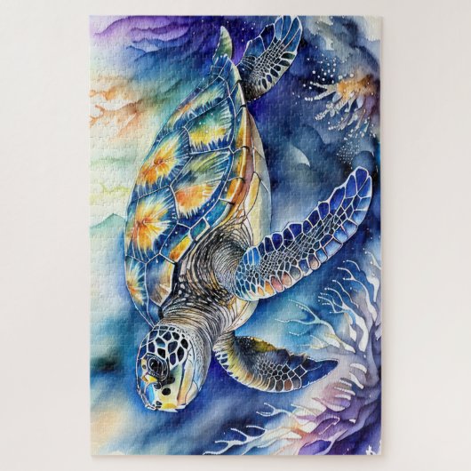 Meeresschildkrötenmalerei Puzzle (Vertikal)