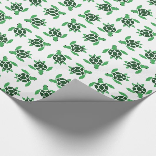 Meeresschildkrötenmosaik in Jade Green Geschenkpapier (Ecke)