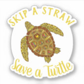Meeresschildkrötenschutz Aufkleber (Vorderseite)
