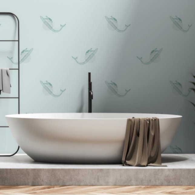 Meeresschildkrötenwaldmuster Blaues Grün unter dem Tapete (Von Creator hochgeladen)