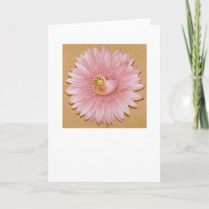 Meeresschnecke u. rosa Blume Karte