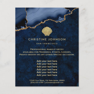 Meeresschnecken-Logo auf blauem Design Flyer