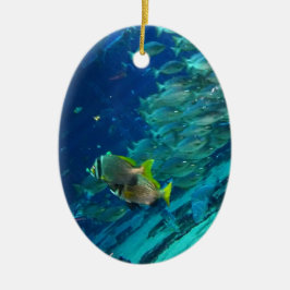 Meeresschule des Blauen Ozeans Keramik Ornament