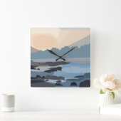 Meeresschutzgebiet Quadratische Wanduhr (Zuhause)