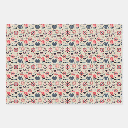 Meeresschutzmuster Geschenkpapier Set (Vorderseite)