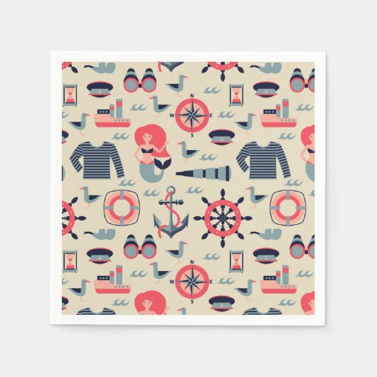 Meeresschutzmuster Serviette (Vorderseite)