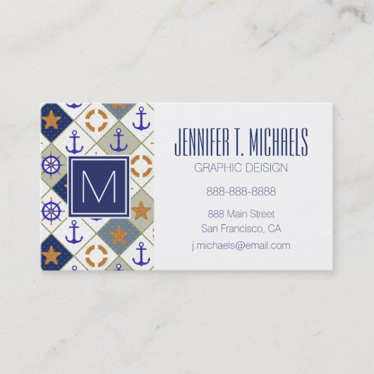 Meeresschutzmuster Visitenkarte (Vorderseite)
