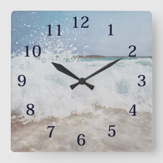 Meeresschwärme Quadratische Wanduhr (Vorderseite)