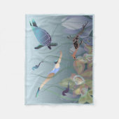 Meeresschwimmen mit Seepferd und Schildkröten Fleecedecke (Vorderseite)