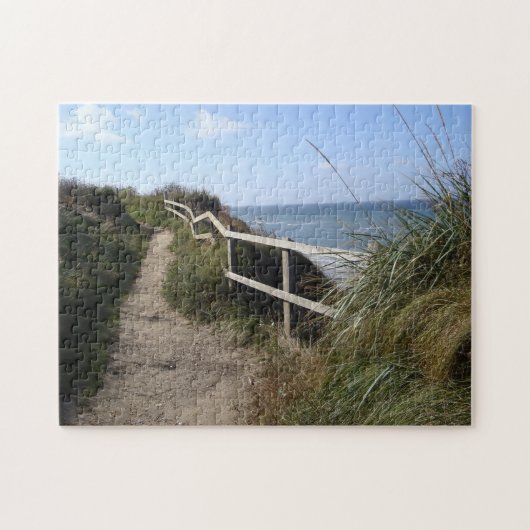 Meeressicht Gras und Fußweg Landschaft Puzzle (Horizontal)