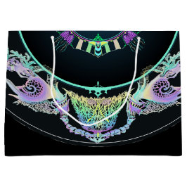 Meeresskizze in Neon Große Geschenktüte