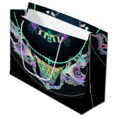 Meeresskizze in Neon Große Geschenktüte (Vorderseite Schrägansicht)