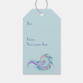 Meeresskizze in Neon, personalisierbar Geschenkanhänger (Rückseite)