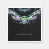 Meeresskizze in Neon, personalisierbar Serviette (Vorderseite)