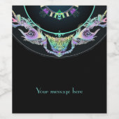 Meeresskizze in Neon, personalisierbar Weinetikett (Einzelnes Label)