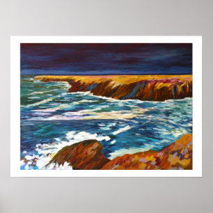 Meeresstrand in der Bretagne Poster