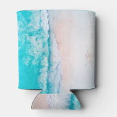 Meeresstrand, schöne Landschaft, Reisethema. Dosenkühler (Rückseite)