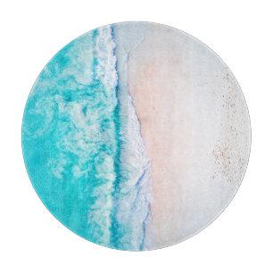 Meeresstrand, schöne Landschaft, Reisethema. Schneidebrett