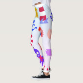 Meeresstrand und Meerestiere Ozeanmuster Leggings (Links)