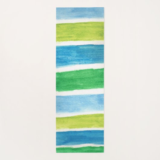 Meeresstreifen: blau grün und weiß yogamatte (Rückseite)