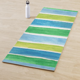 Meeresstreifen: blau grün und weiß yogamatte