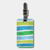 Meeresstreifen: blau und grün gepäckanhänger (Vorderseite vertikal)